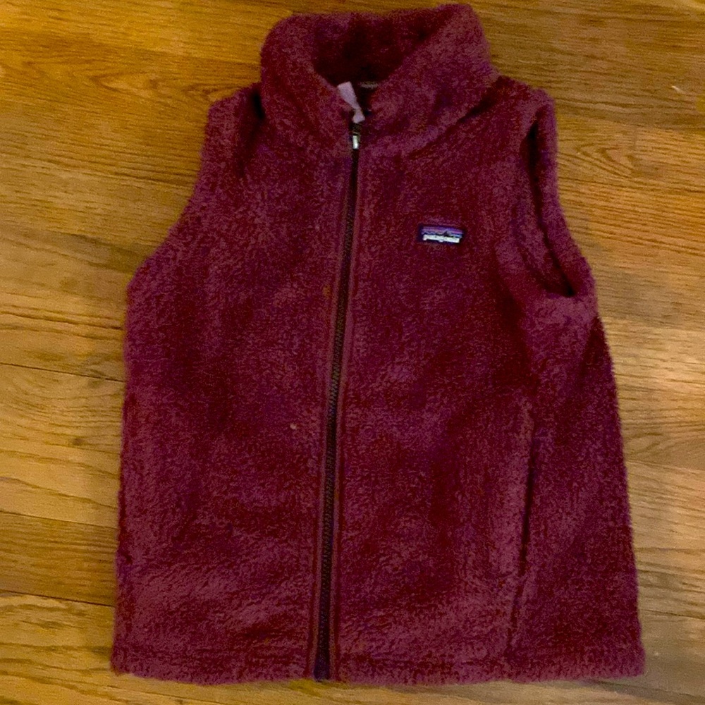 KIDS PURPLE PATAGONIA FLEECE ZIP-UP VEST